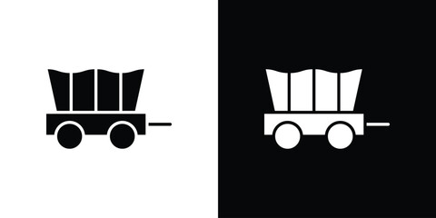 Covered wagon icon design concept. vector flat icons © Bsbd