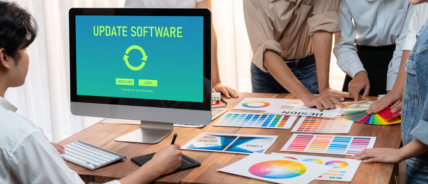 Software update on computer for brisk version of device software upgrade