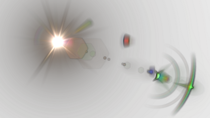 Radiant solar flare with rainbow light effects overlay, perfect for adding captivating energy and a touch of magic to your creative projects and designs with an ethereal glow