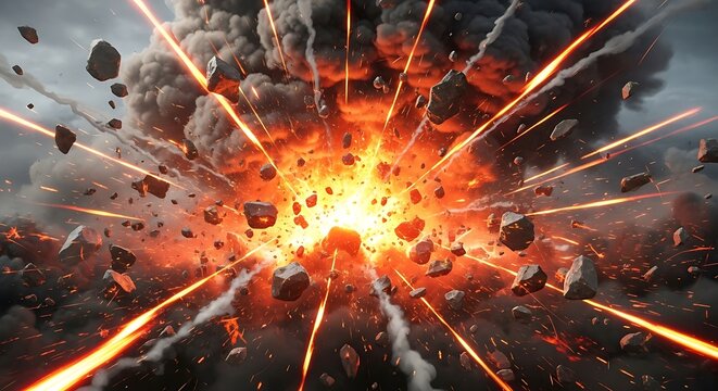 Explosive Force - A Dynamic Display of Energy and Destruction.