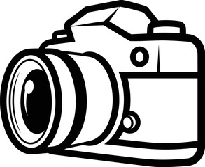 Vintage red toy car with a retro camera style illustration