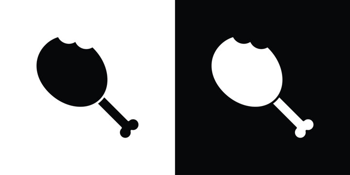 Drumstick bite icon design concept. vector flat icons