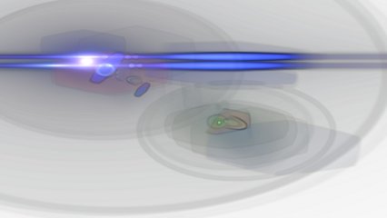 Dramatic lens flare effect with vibrant blue streaks and glowing radiance, perfect for adding a modern, futuristic touch to your project or design with a cosmic energy