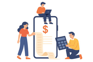 Digital financial management, expense calculation, receipt review, and mobile application use