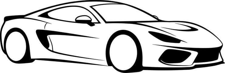 Cartoon vector car racing fast on the road