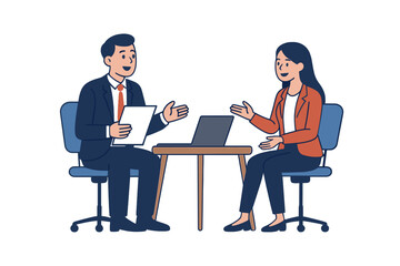 Professional business people meeting for a discussion or job interview