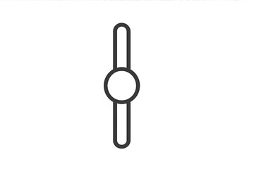 Simple outline symbol of a vertical adjustment slider interface control bar element