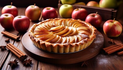 enjoy a homemade apple tart with sweet glaze and cinnamon spice that pleases any palate