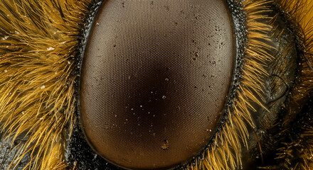 Extreme close up of bee eye detail and texture