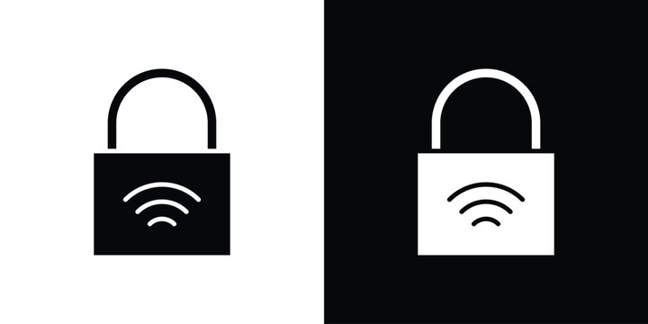 Nfc lock icon design concept. vector flat icons