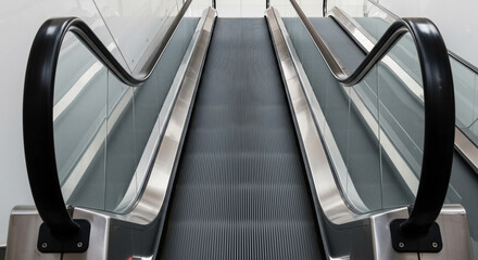 Empty moving walkway in transportation hub