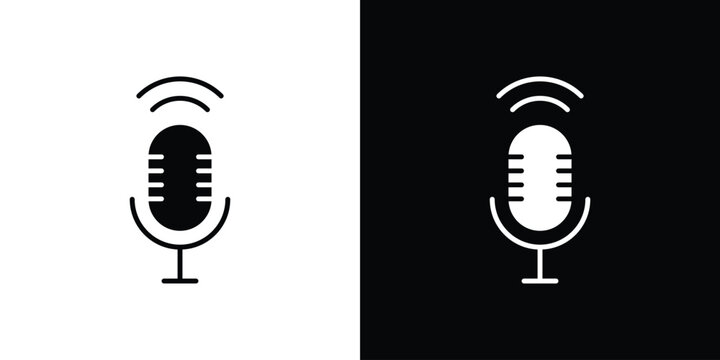 Podcast icon design concept. vector flat icons