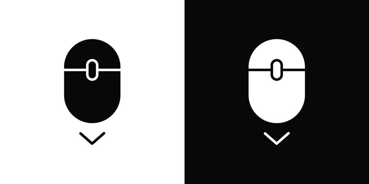 Scroll down computer mouse icon design concept. vector flat icons