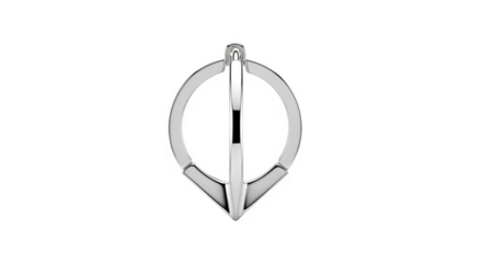 Elegant silver pendant with a unique geometric design, isolated on transparent background