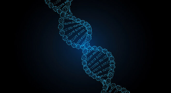 Dna double helix glowing blue abstract biology science