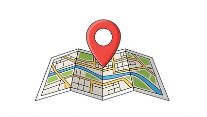 Map location pin travel destination gps navigation guide route direction journey exploration on transparent background