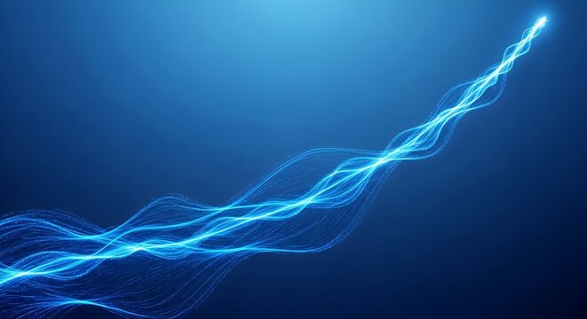 Dynamic energy flow with a vibrant blue hue, perfect for illustrating power, connectivity, or innovative solutions for presentations and modern websites