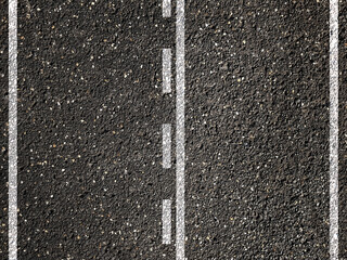 Fototapeta premium Dotted and solid double white lines on asphalt road.