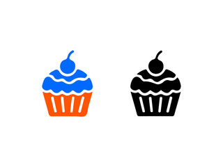 set of cupcakes vector illustration