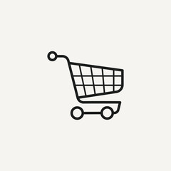 This minimalist shopping cart silhouette icon represents commerce, retail activity, and the purchasing process, This icon is perfect for use in websites, mobile apps, user interfaces, promotional