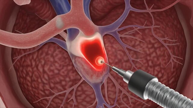 3D Visualization of Catheter Tip Cauterizing Heart Tissue - Powered by Adobe