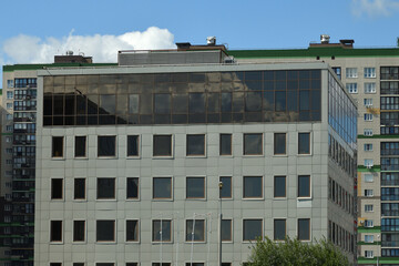 A fragment of a densely populated urban landscape, Moscow region, Russia