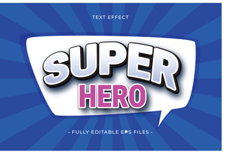 Super hero text effect with yellow graphic style and editable vector