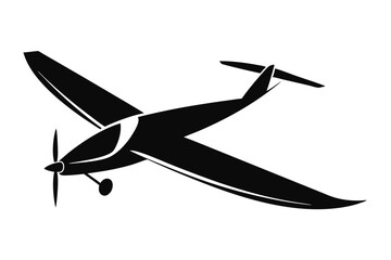 A black airplane icon soars through the sky showing modern aviation technology