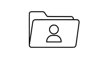 Assistant folder black white icon