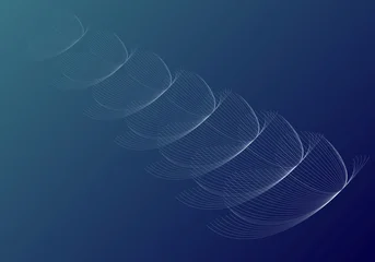 Wandcirkels plexiglas Fractal waves abstract blue background with lines  © siavash