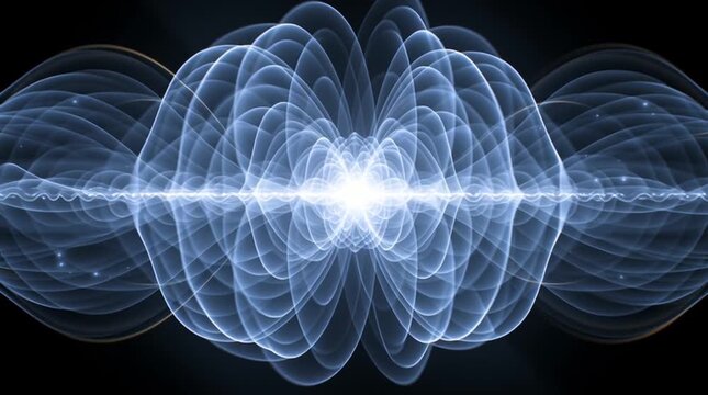 Ethereal visualization of energy released from a split atom forming a ghostly, wave-like entity made of pure light, symbolizing transformation, physics, and the beauty of atomic power.
