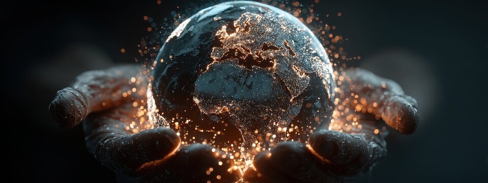 world concept digital hand virtual innovation planet global earth globe technology. magic world concept digital money interface background user future network mobile business africa connect multimedia