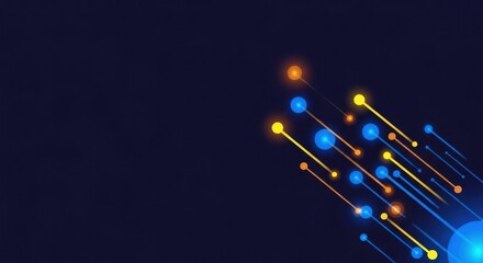 Abstract technology background with glowing lines and circles design