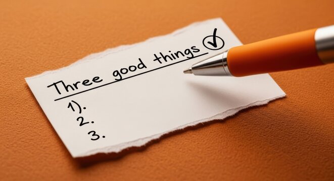 Three good things list gratitude journal prompt positive thinking habit