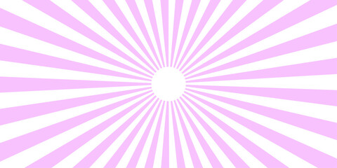 Obraz premium Colorful spinning lines for template, banner. Pink and white radial starburst background. Sunburst Pattern Background Rays Sunburst background. Sweet rotating cartoon swirl or whirlpool.