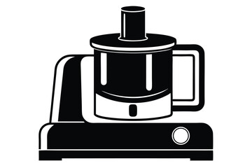 A modern food processor silhouette showcases sleek design against a clean, crisp white background