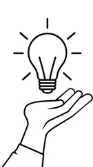 Hand Holding a Light Bulb - Idea Generation and Innovation.