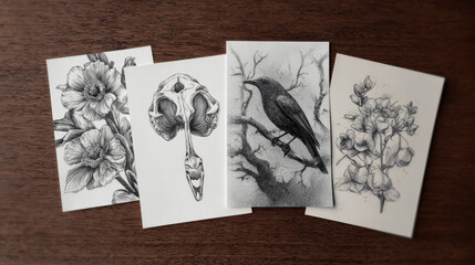 Hand-drawn illustration set.
