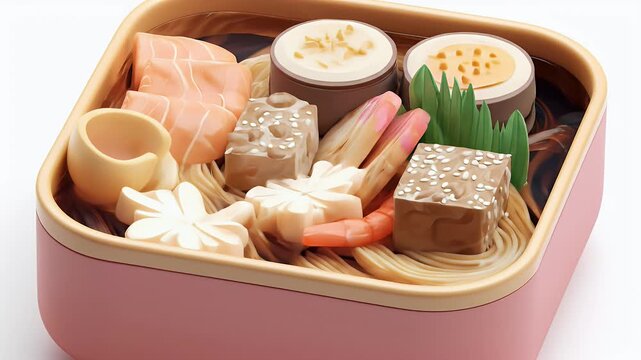 Exquisite Japanese Bento Box - A Culinary Delight of Fresh and Flavorful Foods.