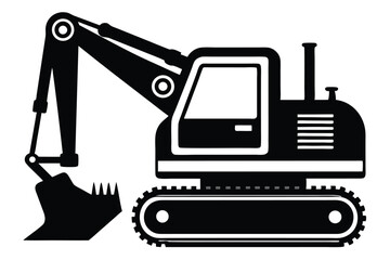 Black excavator shows its strong digging arm and metal teeth efficiently