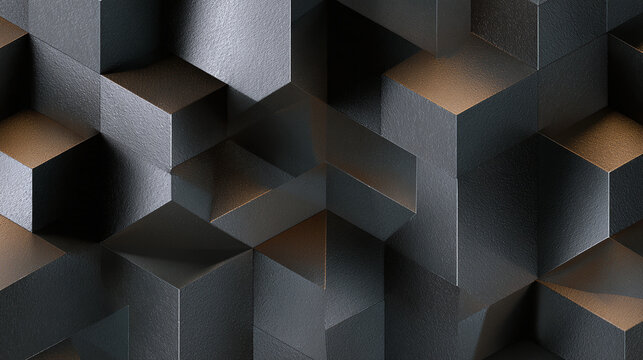 An abstract geometrical background of cubic blocks, showing depth and dimension in a modern aesthetic