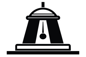 Simple black and white Newton's cradle shows energy being transferred dynamically within its structure