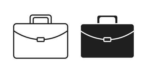 Suitcase icon with editable stroke and flat vector pack