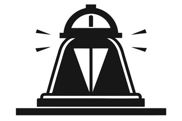 Emergency alarm bell icon prominently displayed alerts immediately in monochrome color tone