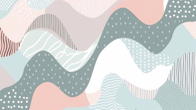 Abstract wavy pattern in pastel tones, modern geometric background for branding, packaging, minimal design projects, soft decorative texture for creative visuals