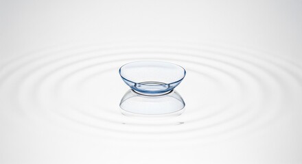 Ultra-clean studio shot of a contact lens on a mirror surface