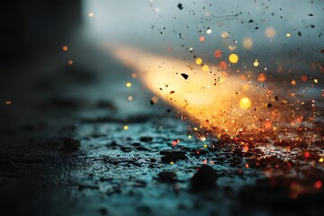 Abstract explosion background with smoke and fire effect for graphic design and wallpaper use case