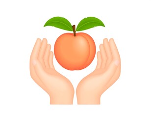 Hands Holding a Peach - A Symbol of Care and Nurturing.