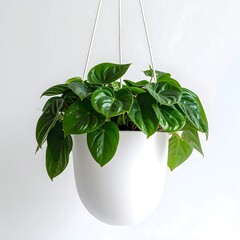 Hanging Heartleaf Philodendron Plant in White Pot - Indoor Greenery.