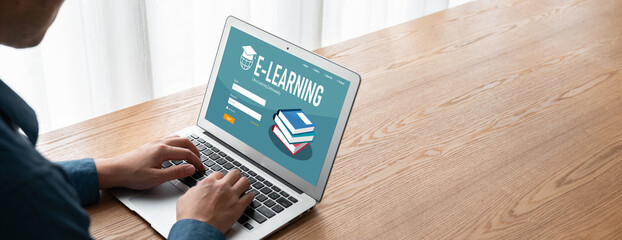 E-learning website with modish sofware for student to study online on the internet network
